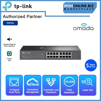 TP-LINK ES216G OMADA 16-PORT GIGABIT EASY MANAGED SWITCH